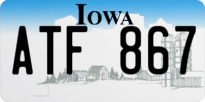 IA license plate ATF867