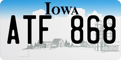 IA license plate ATF868