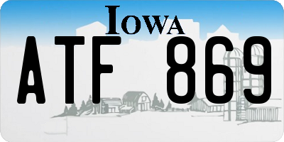 IA license plate ATF869