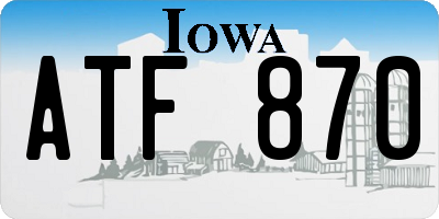 IA license plate ATF870