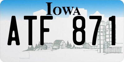 IA license plate ATF871