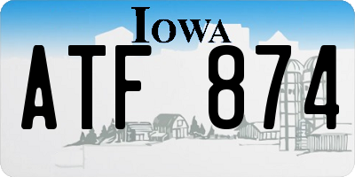 IA license plate ATF874