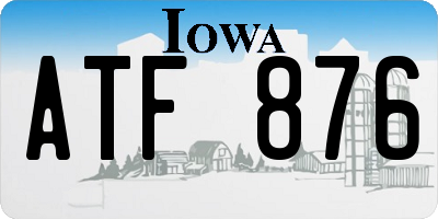 IA license plate ATF876