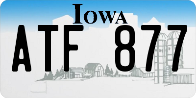 IA license plate ATF877