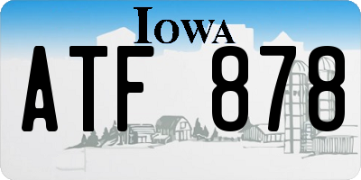 IA license plate ATF878