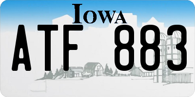 IA license plate ATF883