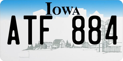 IA license plate ATF884