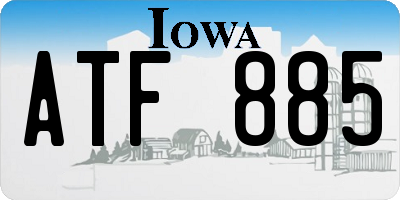 IA license plate ATF885