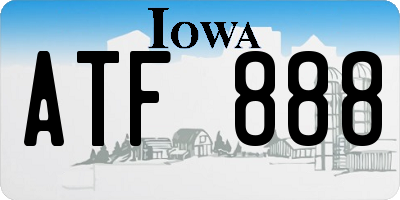 IA license plate ATF888