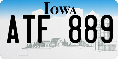 IA license plate ATF889