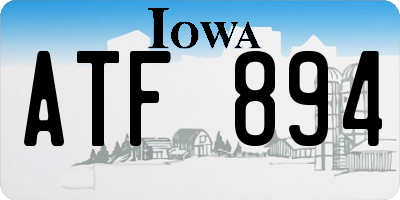 IA license plate ATF894