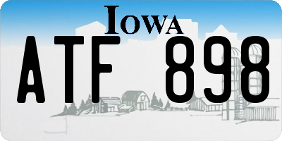 IA license plate ATF898