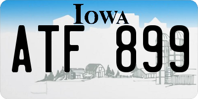 IA license plate ATF899