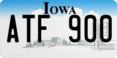 IA license plate ATF900