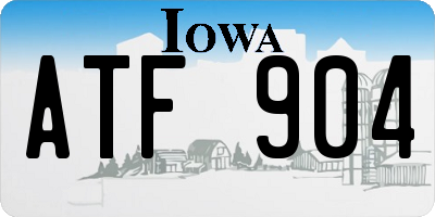 IA license plate ATF904