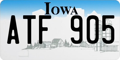 IA license plate ATF905