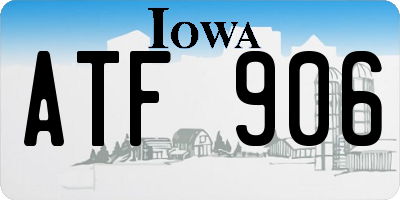 IA license plate ATF906