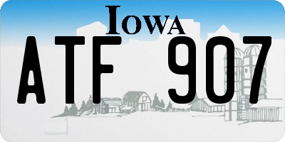 IA license plate ATF907
