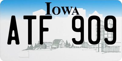 IA license plate ATF909