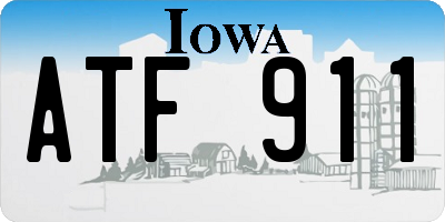 IA license plate ATF911