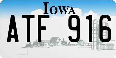 IA license plate ATF916