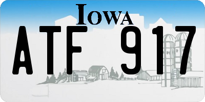 IA license plate ATF917