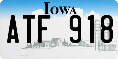 IA license plate ATF918