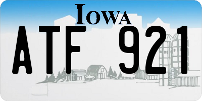 IA license plate ATF921