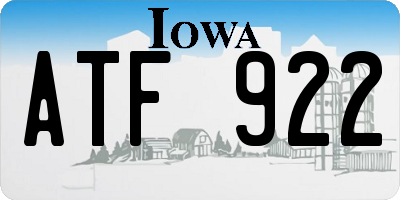 IA license plate ATF922