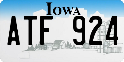 IA license plate ATF924
