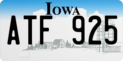 IA license plate ATF925