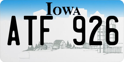 IA license plate ATF926