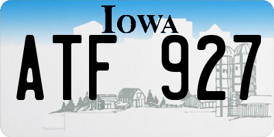 IA license plate ATF927