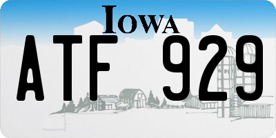 IA license plate ATF929