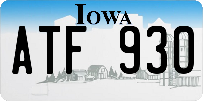 IA license plate ATF930