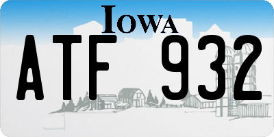 IA license plate ATF932
