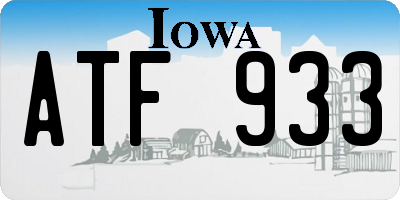 IA license plate ATF933