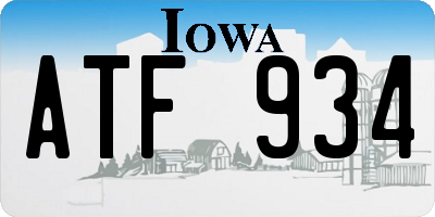 IA license plate ATF934