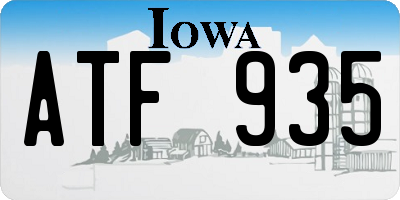 IA license plate ATF935