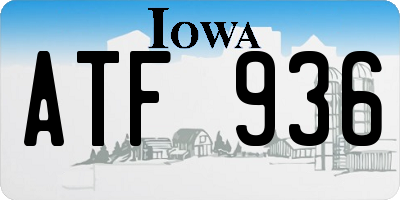 IA license plate ATF936