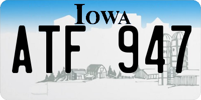 IA license plate ATF947