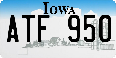 IA license plate ATF950