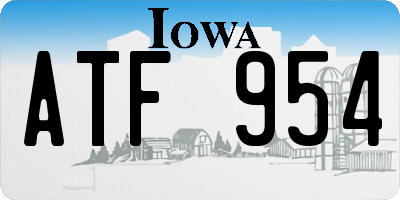 IA license plate ATF954