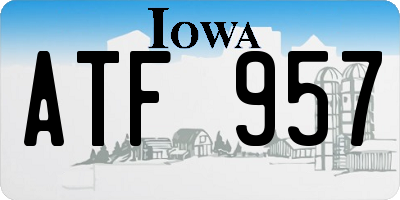 IA license plate ATF957