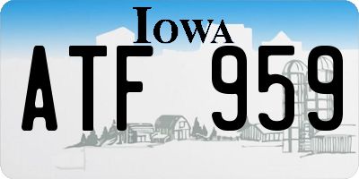 IA license plate ATF959