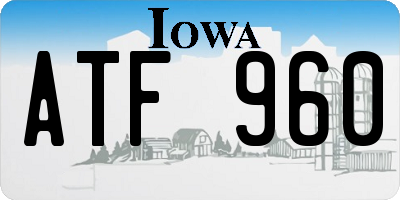 IA license plate ATF960