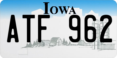 IA license plate ATF962