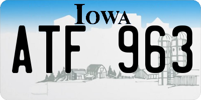 IA license plate ATF963