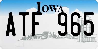 IA license plate ATF965