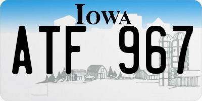IA license plate ATF967